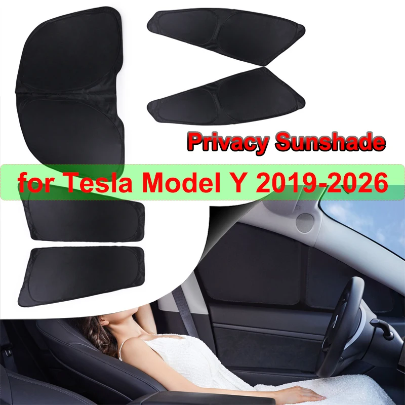 

Солнцезащитный козырек для Tesla Model Y Juniper 2026 2025 2024, защитный чехол для заднего стекла, шторки для конфиденциальности, комплект защиты лобового стекла
