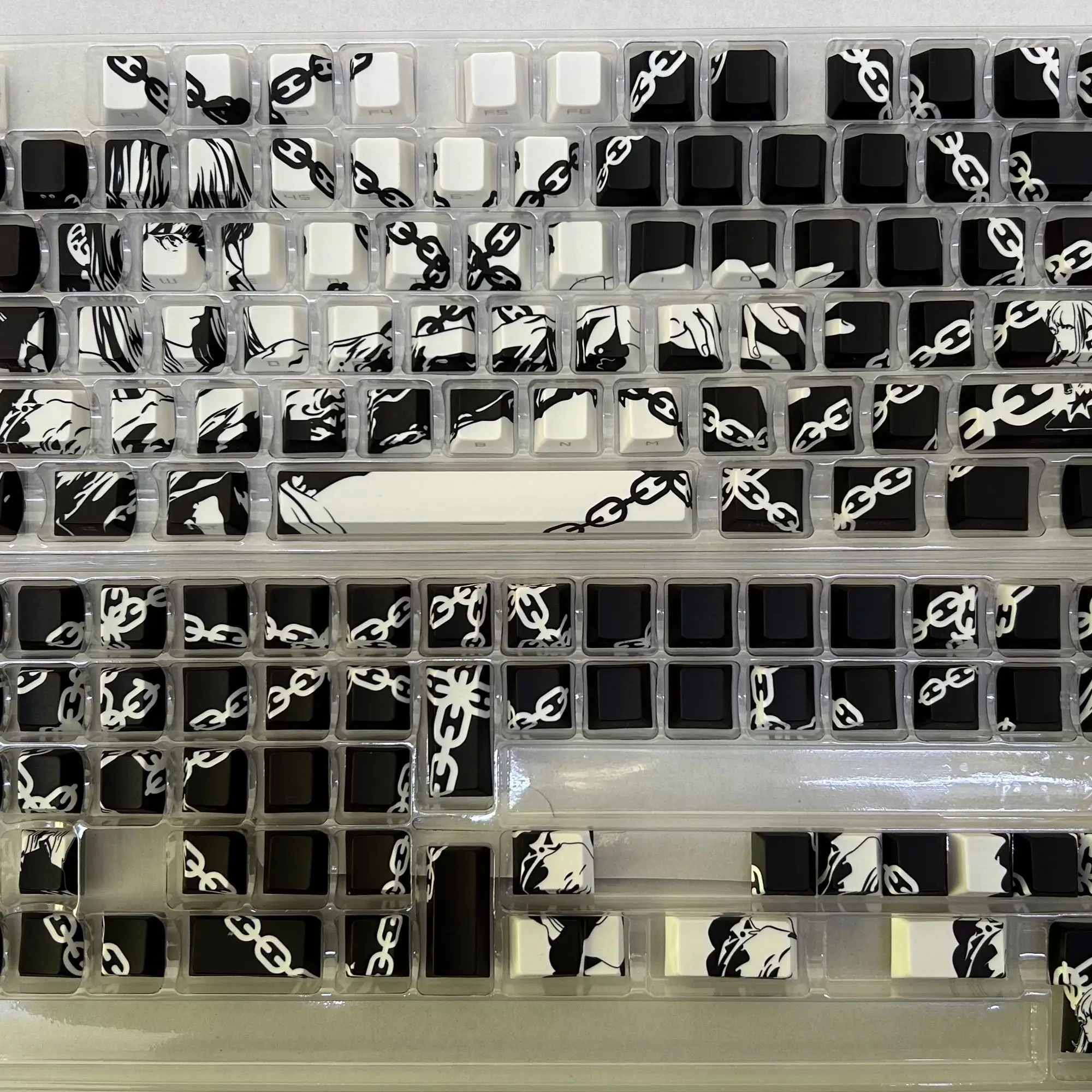 

130+ KeysChainsaw Man Makima Keycaps PBT Cherry Side Translucent Gaming Keycaps with MX Switch Gaming Mechanical Keyboard