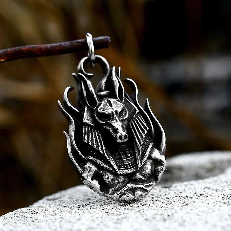 Ancient Egyptian Gods Anubis Dog Head Pendant Necklace Men's Personalized Trendy Pharaoh Lucky Amulet Jewelry