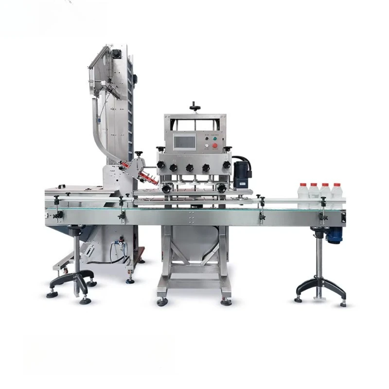High Efficiency Straight Six-wheel Round Cover Capping Machine Full Automatic Plastic Bottle Spiral Sealing Machinery