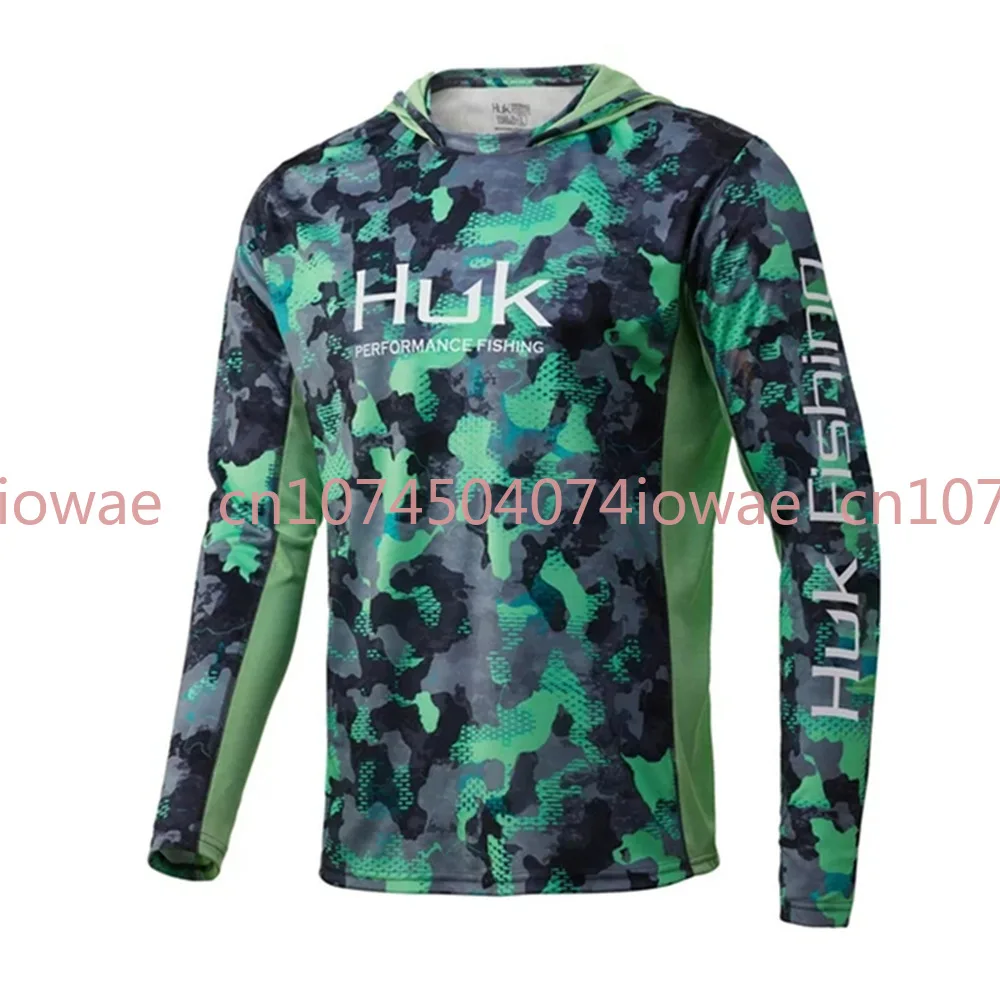 

Рыболовная футболка с капюшоном HUK, цветная, с длинными рукавами, для активного отдыха, летняя, быстросохнущая, дышащая, с защитой от ультрафиолета.