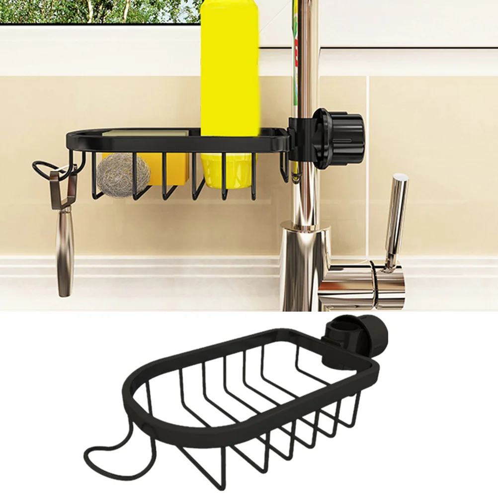 صنبور شنت بالوعة تخزين الرف الألومنيوم مقاوم للماء منظم مطبخ لا لكمة تركيب الإسفنج حامل استنزاف الرف