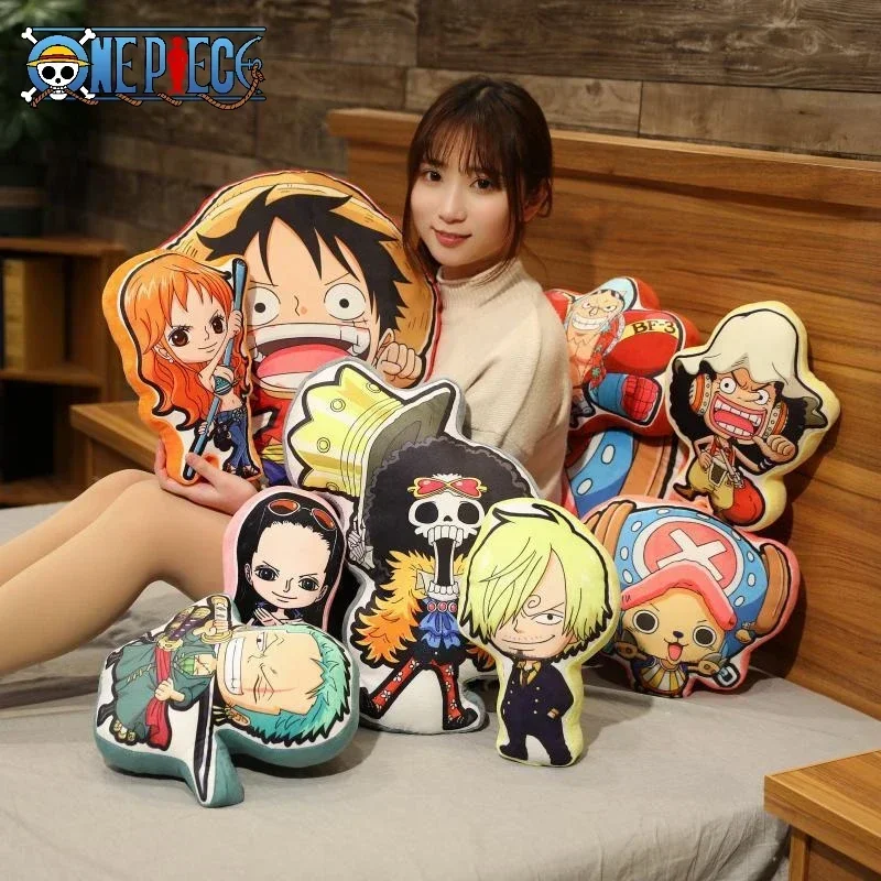 30CM One Piece Pillow Doll Anime Luffy Zoro Sanji Cartoon Children Stuffed Toys Decoration Cushion Pillow Birthday Gift Ornament