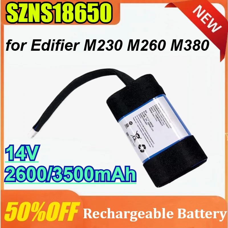 

SZNS18650 for Edifier M230 M260 M380 Bluetooth Speaker Battery 14V 2600/3500mAh Rechargeable Battery