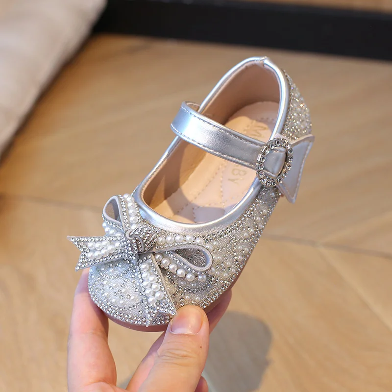 

Girls Shallow Mouth Shoes Kids Sequin bowknot Designer Children's Dance Dress Mary Jane Shoe Girl Shoe Child 2025 Footwear 21-30