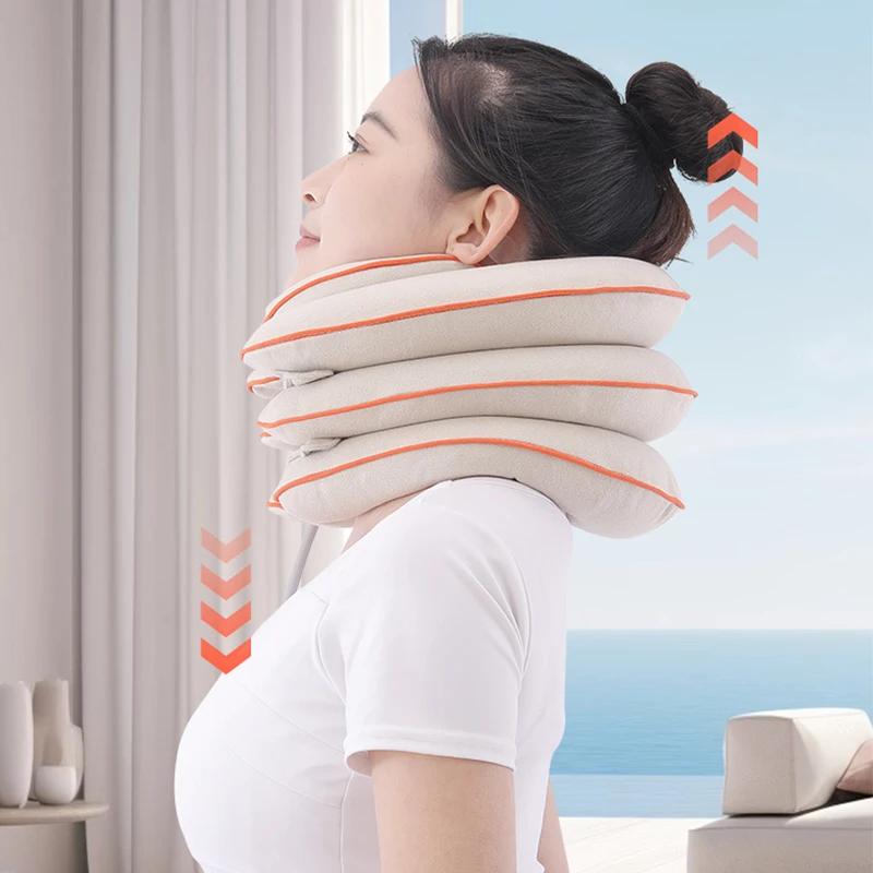 1PC cuscino di supporto per il collo dispositivo di trazione per il collo cervicale ad aria gonfiabile corpo rilassante supporto per trattore massaggio cuscino per il collo