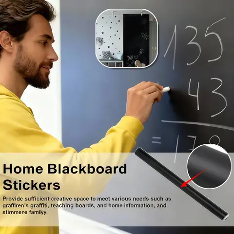 Removable thickened erasable blackboard wall sticker self-adhesive magnetic PVC material with 5 chalk DIY graffiti teaching
