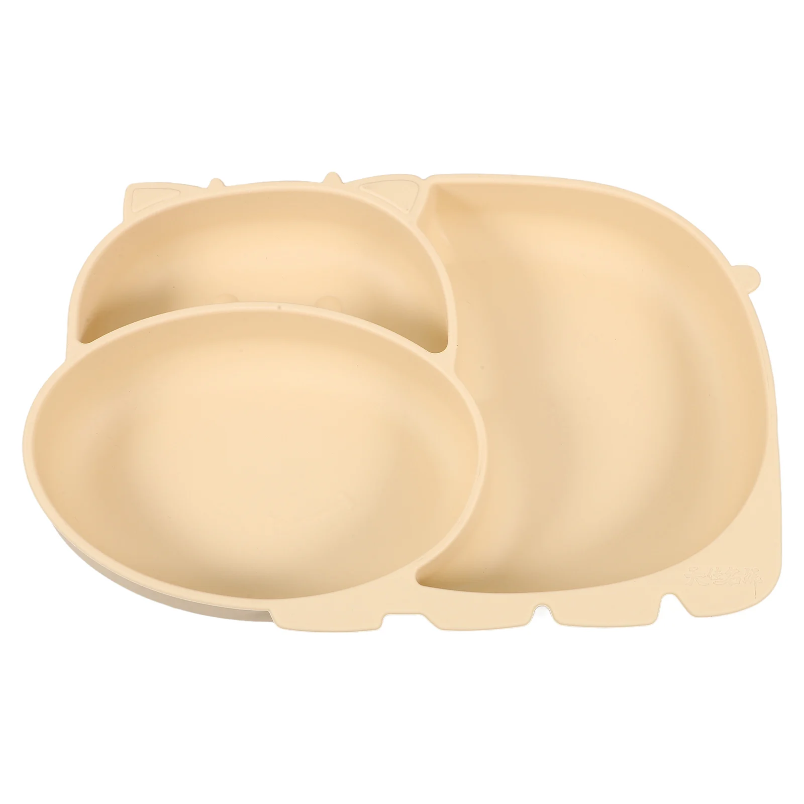 

Baby Food Bowls Anti-fall Suction Cup Plate Kids Training Divided Compartment Platter Cartoon Cow Silicone Lightweight Portable