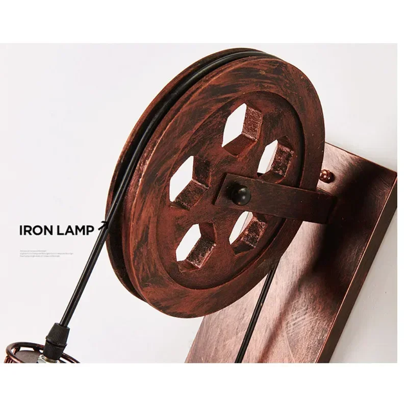 Retro Novelty Lamp Lifting Loft Wall Lamp Lights Vintage LED Industrial Indoor Home Lighting Sconce Fixtures for Living Room