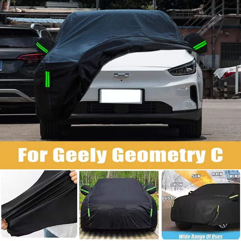 

For Geely Geometry C Full Car Cover Four Seasons Outdoor Sun Anti UV Rain Snow Dust Protection Oxford Cloth Accessories