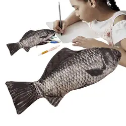 Pencil Bag Carp Pen Bag Realistic Fish Shape Make-up Pouch Pen Pencil Case With Zipper Back To School Pencil Pouch Pen Bag