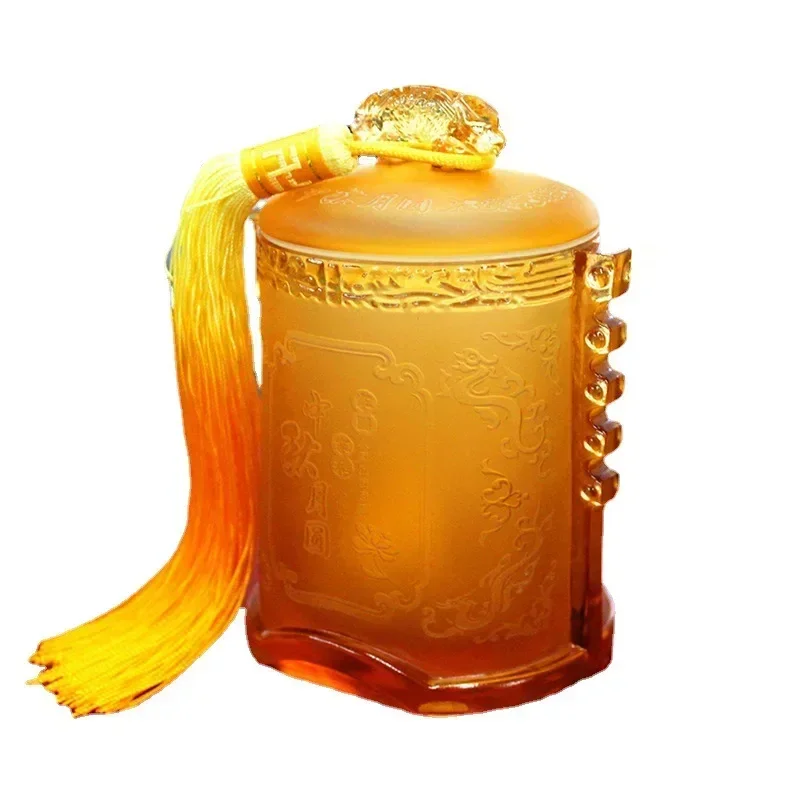 Ancient glass tea jar ornaments business gifts for leaders practical gifts home high-end wholesale