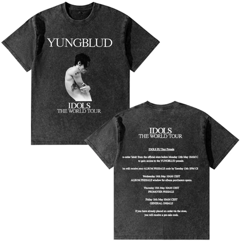 

Yungblud IDOLS Zoom Album Tour футболка для мужчин и женщин одежда модные футболки в стиле хип-хоп с короткими рукавами повседневная хлопковая футболка уличная одежда