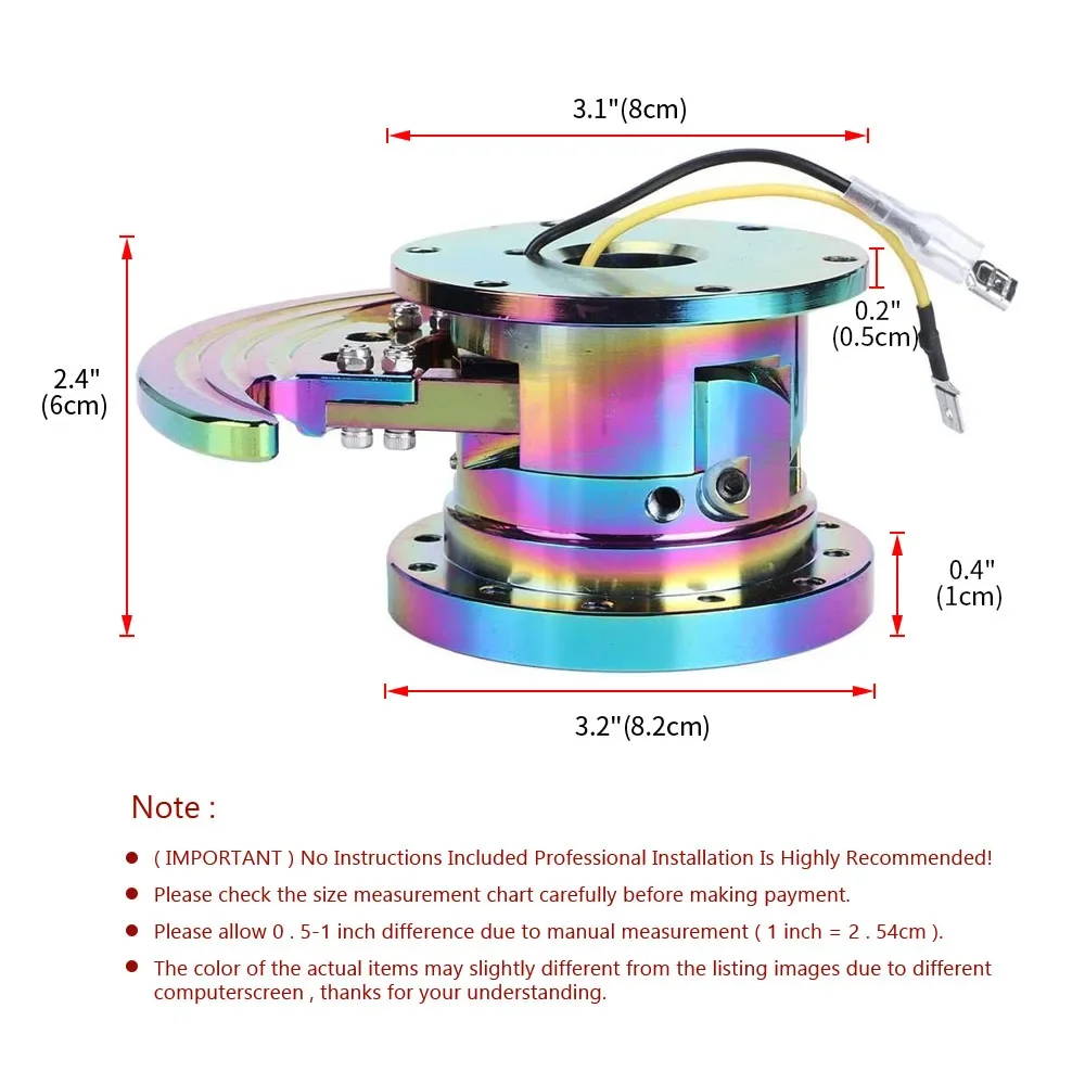 Universal Colorful Racing Steering Wheel Quick Release Hub Kit Adapter Body Removable Snap Off Boss Kit