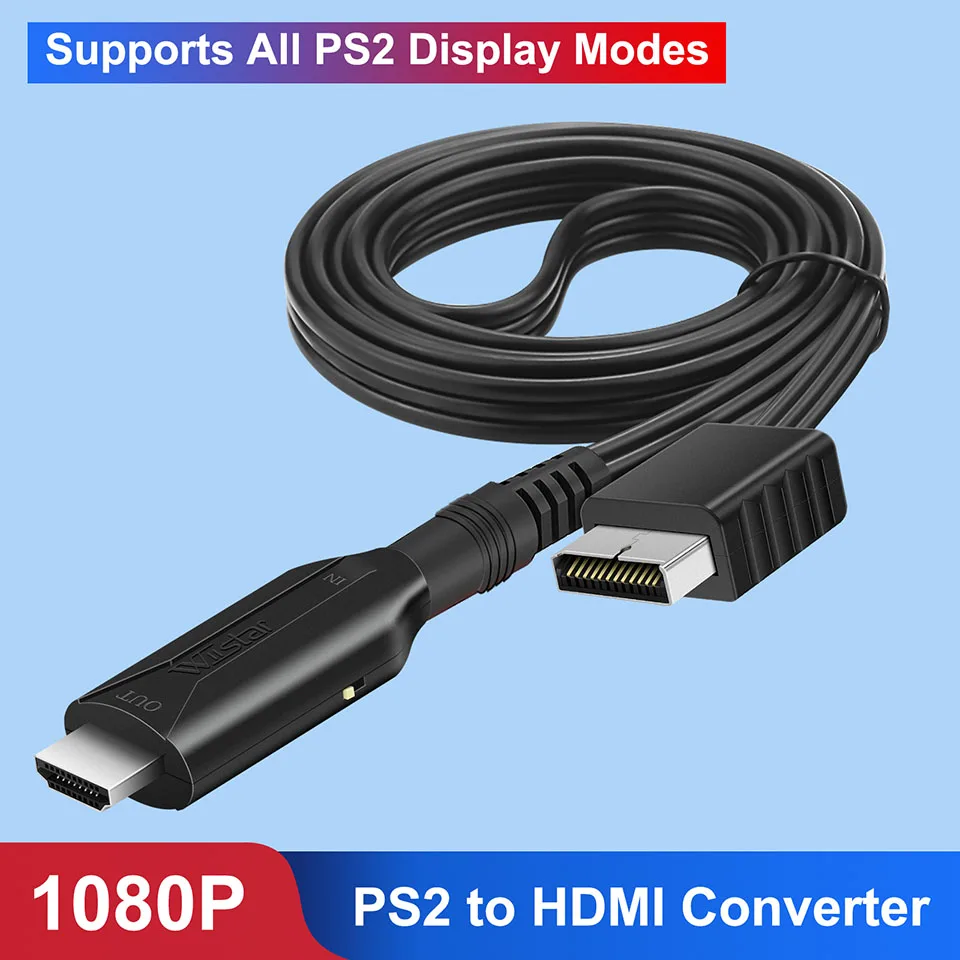 PS2 to HDMI Audio Video Converter Adapter 480i/480p/576i  for PS1 PS2 to HDMI 720p 1080p Output for All PS2 Display Modes