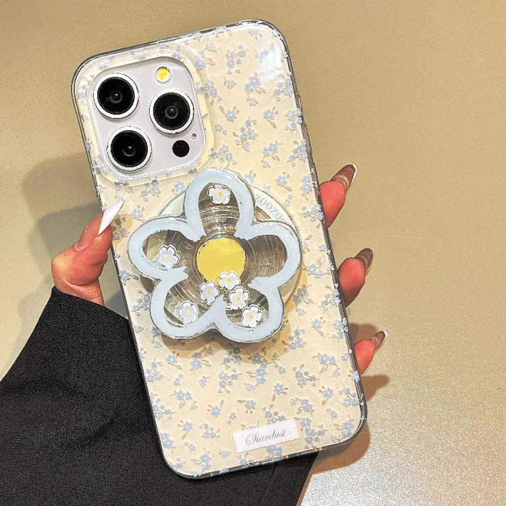 

Корейский магнитный держатель с милым цветком, подставка для телефона, ручка Tok, поддержка iPhone 15, аксессуары Magsafe