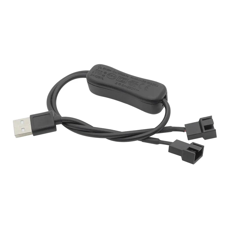 Cavo convertitore adattatore da USB a 4 Pin a 2 vie 5V cavo connettore ventola per Computer PC