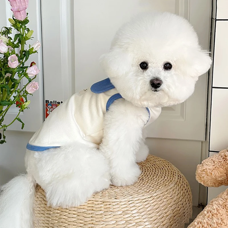 

Anti-shedding Dog Clothes Bichon Ssummer Cartoon Vest Thin Teddy Pullover Small and Medium-sized Dog Casual T-shirt