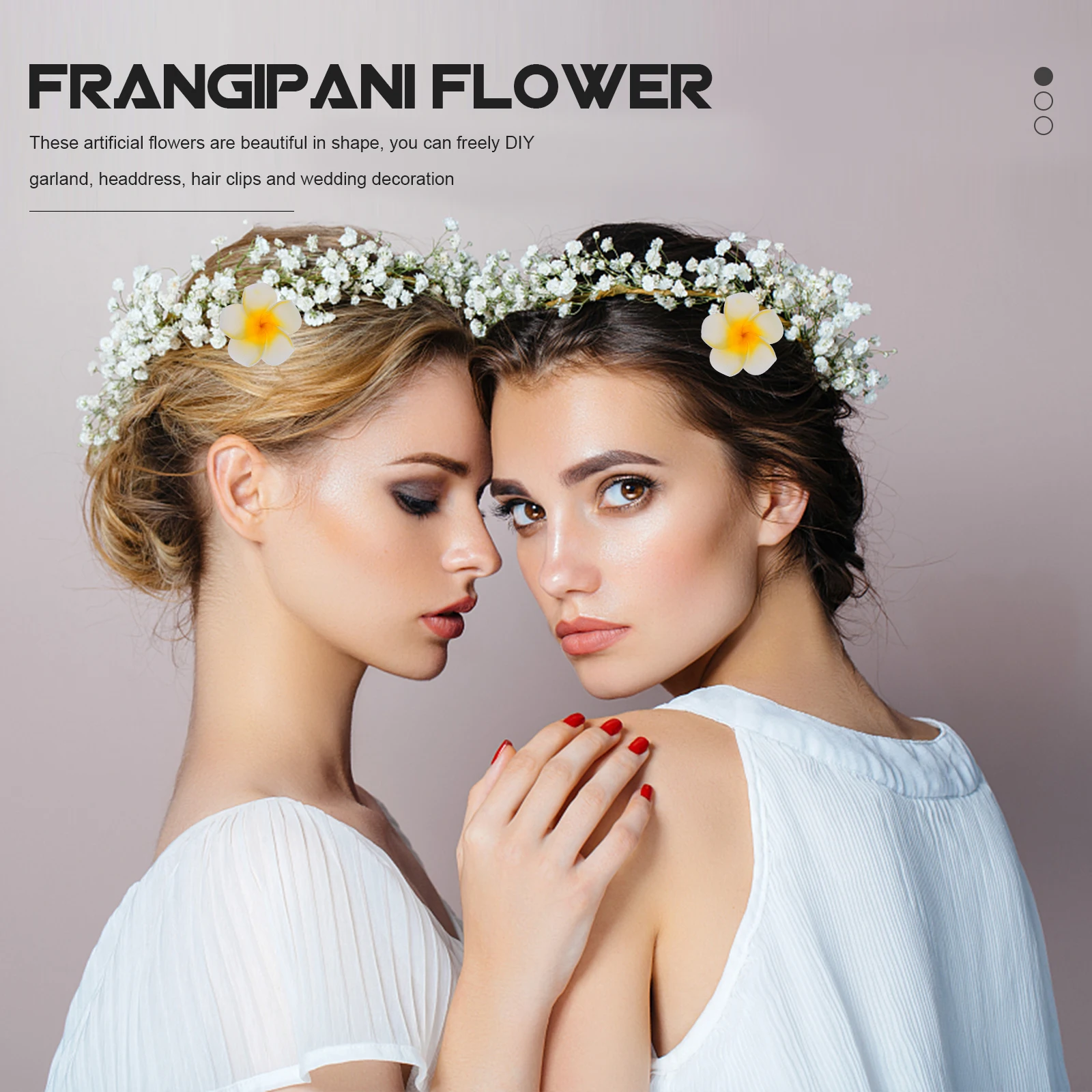 

100pcs Artificial Frangipani Flowers EVA Wedding Party Beach Decor DIY Headdress Hair Clips PlumeriaFlowers