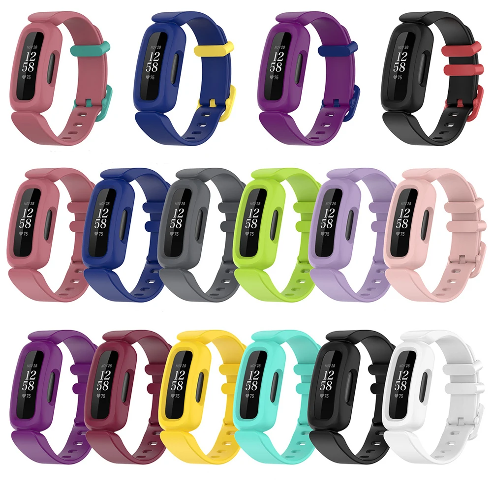 Bands For Fitbit Ace 3 Kids Durable Soft Silicone Waterproof Bracelet Accessories Watch Strap Replacement Multi Color Options