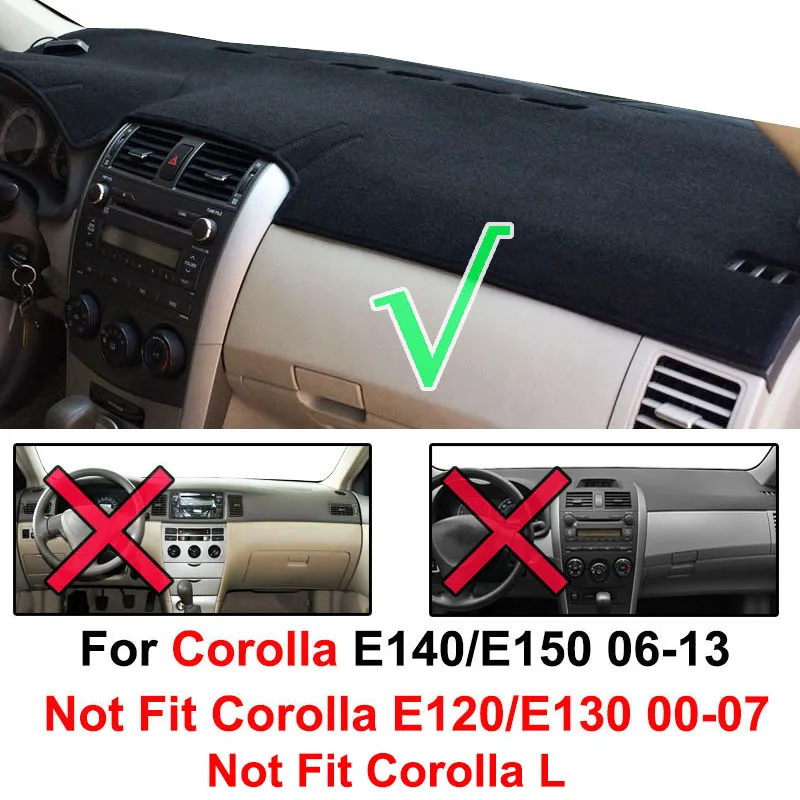 Dashmat Dash Mat Dashboard Cover For Toyota Corolla E140/E150 2006 2007 2008 2009 2010 - 2013 Sun Shade Dash Board Cover Carpet