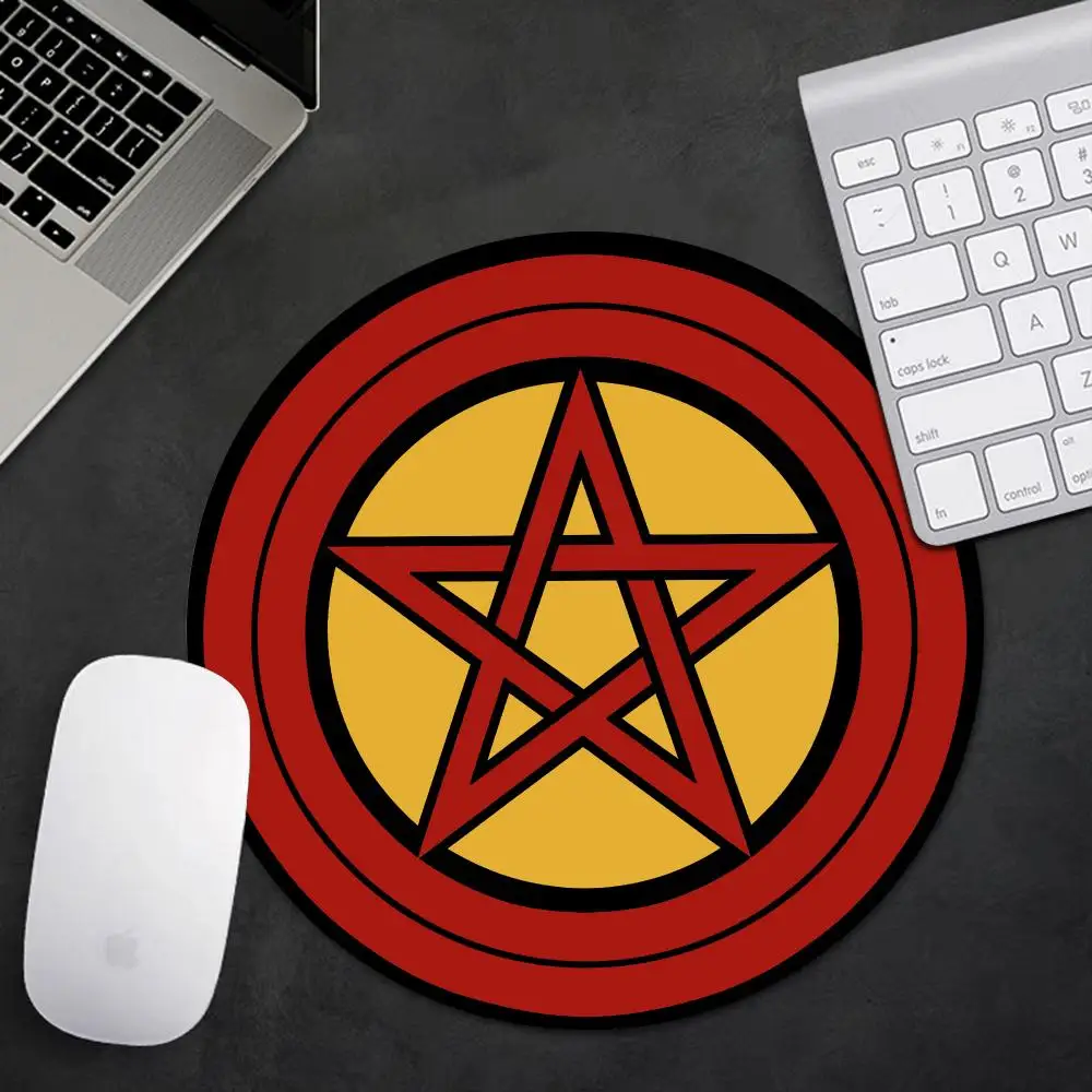 Mystic Symbol Magic Circle Round Mouse Pad Non-Slip Rubber Mat for Office Gaming Gamers Home Or Office Adorable Cartoon Desk Mat