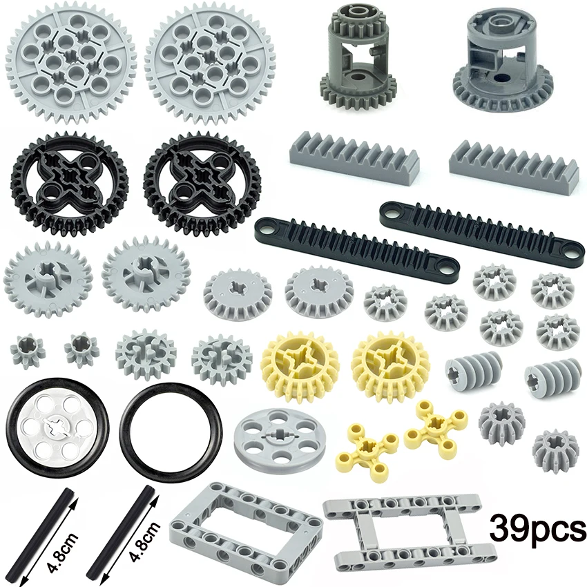 MOC Set Technical Bricks Parts Bulk Multiple Sizes Cross Axles Gear Pin Compatible Car Building Blocks Educational Creative Toys