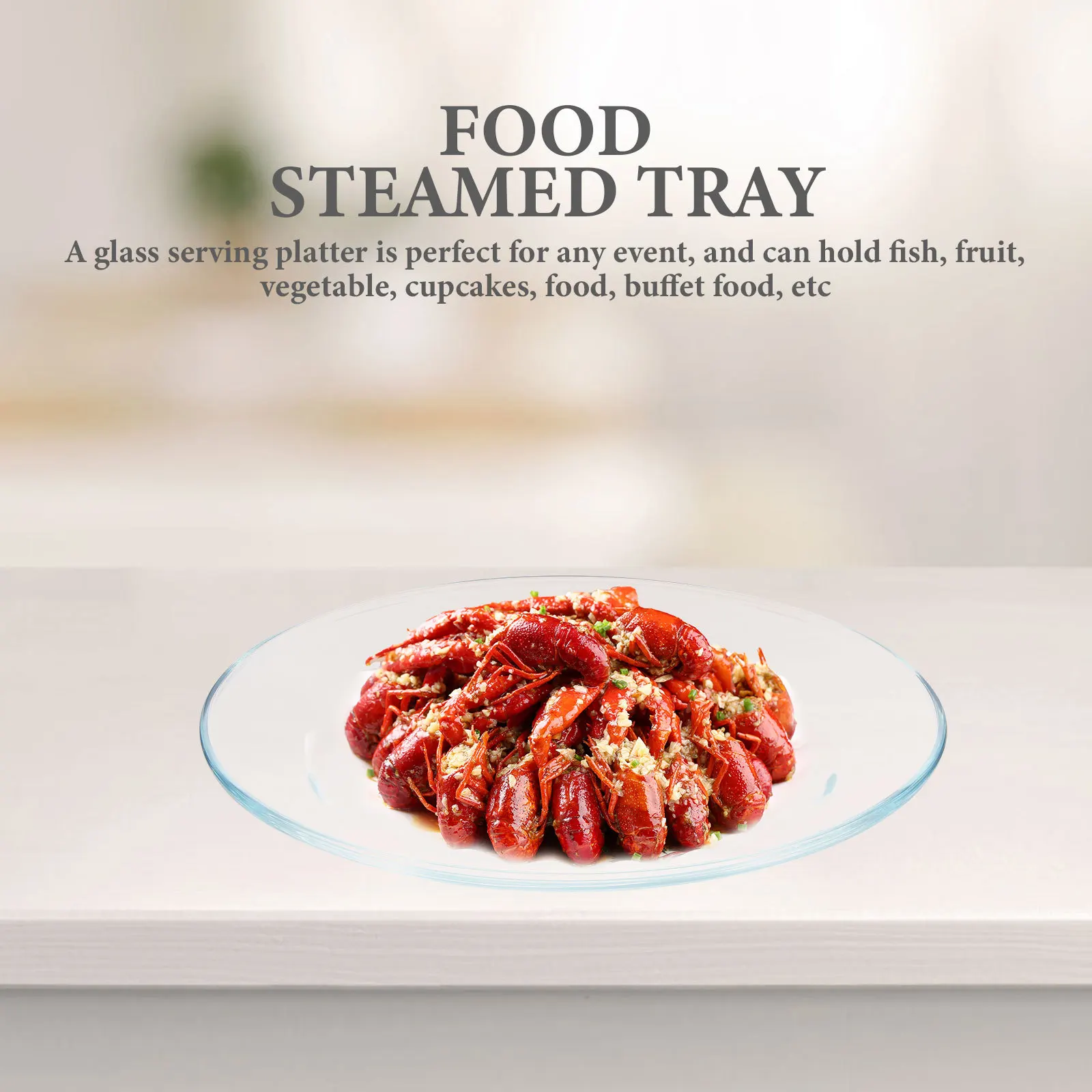 

Multipurpose Glass Fish Plate Food Server Dessert Tray Dish Heat Resistant Easy Storage Home Bar Ktv Use Food Dish