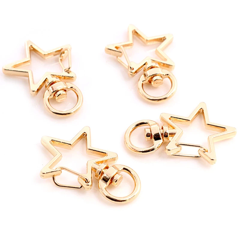 Cat Heart Snap Hook Clips, 10pcs Keychain Supplies