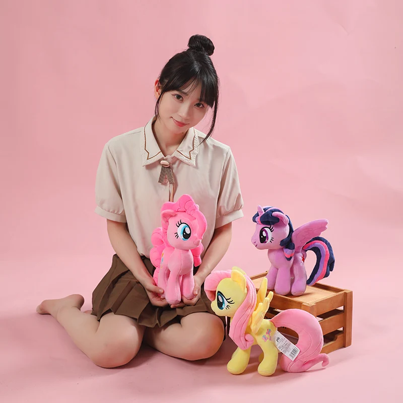 My Little Pony Anime Toy Plush, Boneca enfeite de pelúcia, My Little Pony, Twilight Sparkle, Fluttershy Pinkie Pie, Presente da menina, 30cm