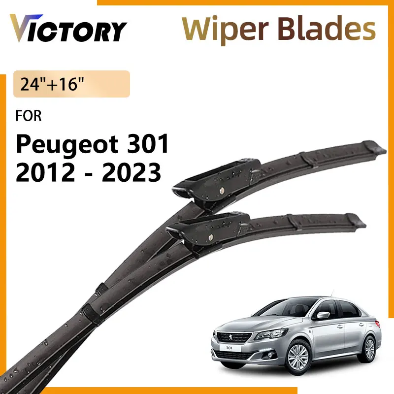 For Peugeot 301 2012 - 2023 Citroen C-Elysee 2022 2021 2020 2019 2018 2017 2014 2013 Car Front Wiper Blades Window Brush 24