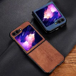 Embossing Case for Samsung Galaxy Z Flip 5 Case Leather Skin Retro Shockproof Case for Samsung Z Flip ZFlip 3 4 5 5G Cover