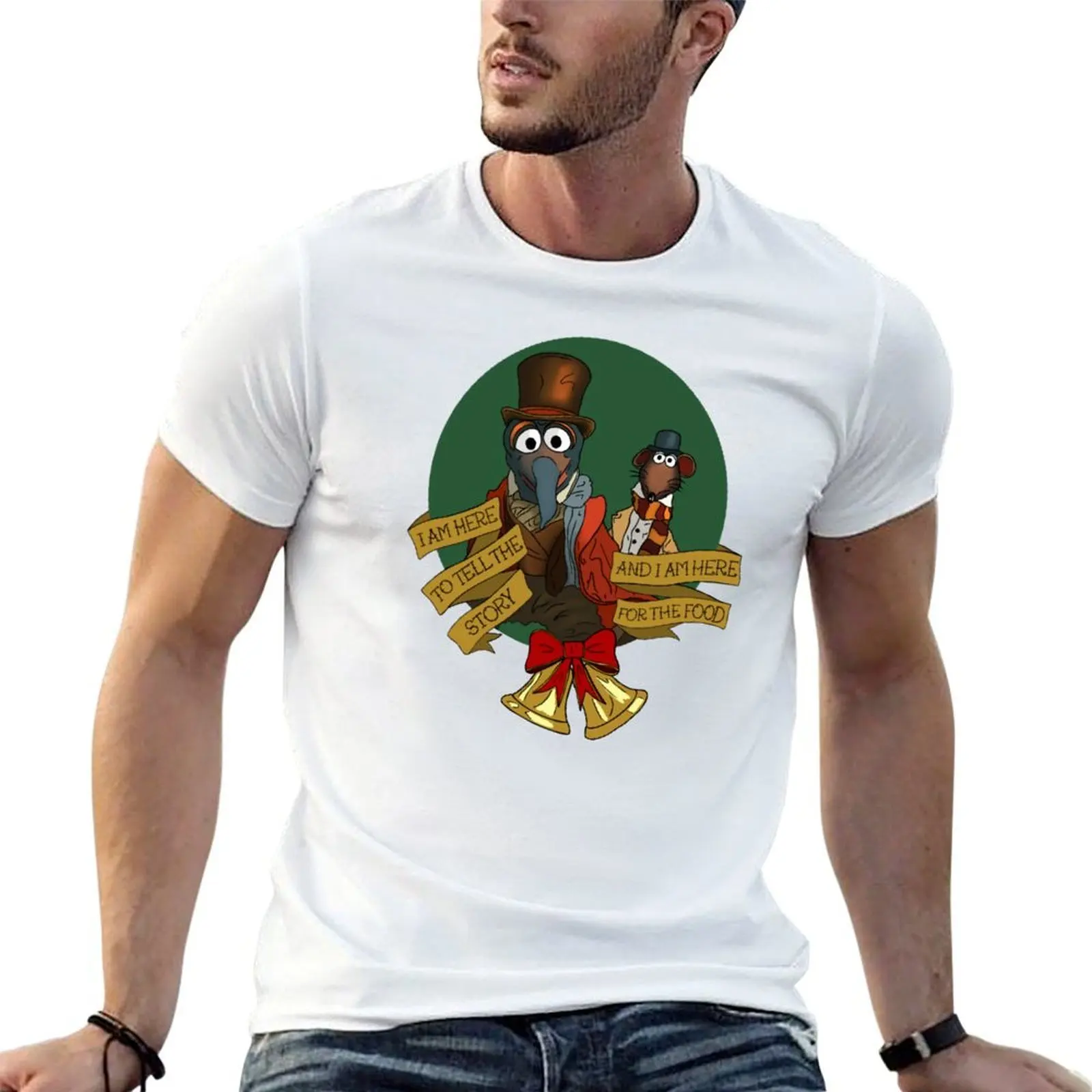 I am here to tell the story, and I am here for the food T-Shirt man tshirt cotton t shirt pack t shirt man plain T-shirt