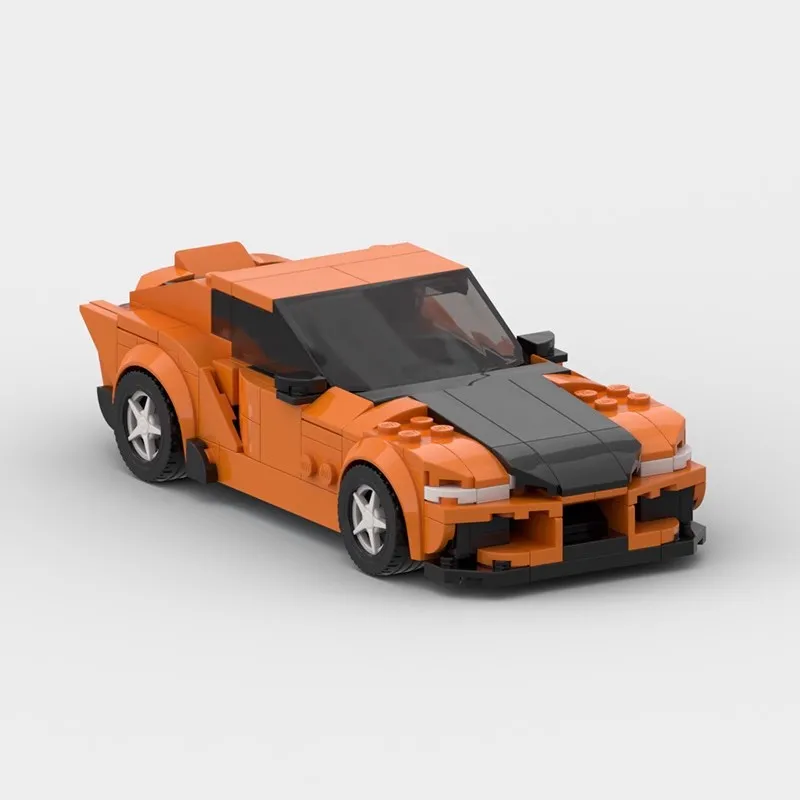 MOC  GR ed Speed Champions Orange Sports Cars Techniced Building Blocks Bricks Set Kids Toys Gifts For Boys & Girls