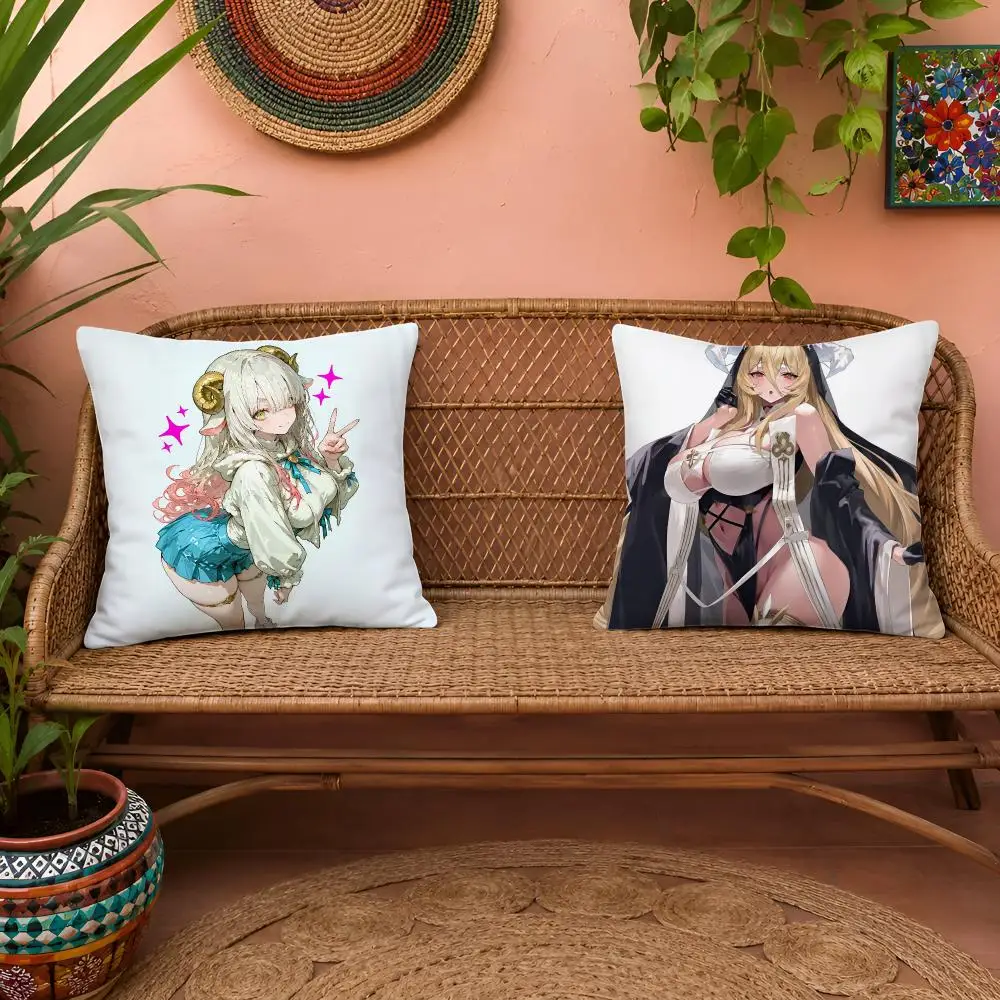 Hot Game Anime A-Azur LaneS Cushion Cover 1pc Square Pillow Cover Soft Plush Fabric Removable Washable Sofa Chair Bed Decoration