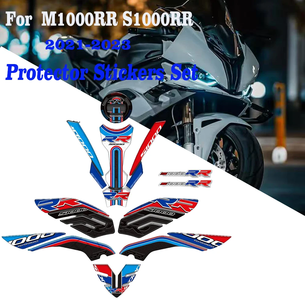 

S1000 RR 2021 2022 2023 Motorcycle Fuel Tank Pad Decals For BMW S1000 M M1000RR S1000RR Body Fairing Protector Stickers Set