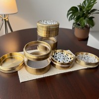 Dia:62mm 4 Layers Aluminum Herb Grinder Hand Muller with Sharp Teeth Spice Grinders Smoking Accessories