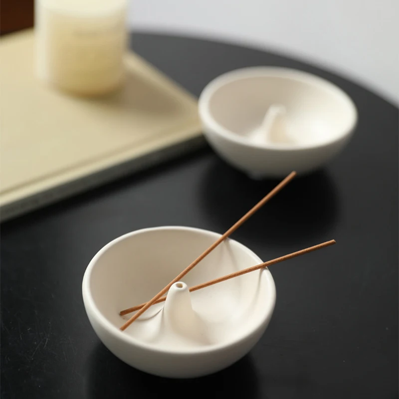 

Circular Milky White Ceramic Fragrance Socket Home Aromatherapy Burner Fragrance Path Fragrance Holder Desktop Decor Ornament