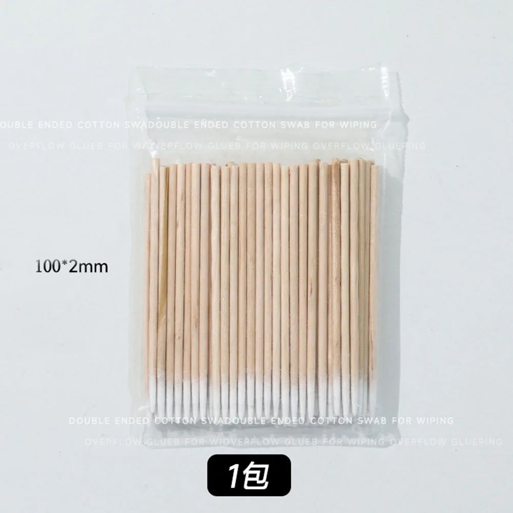 200pcs Nails Art Wood Cotton Swab Cleaning 7CM 10CM Microbrush Eyelash Sticks Pointed Tip Cotton Swabs Nail Polish Remover