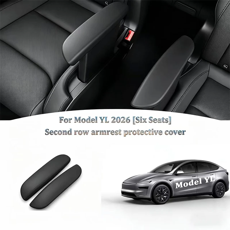 Car Handrail Protection Gloves For Tesla Model YL 6-Seater Silicone Second Row Armrest Protective Cover Car Interior Accessories