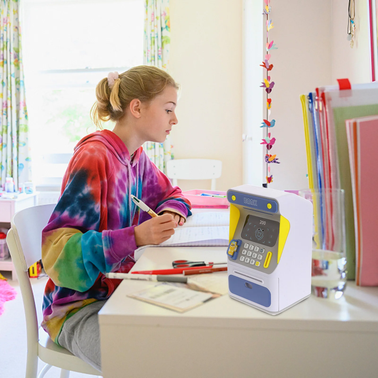 Face Recognition Atm Coin Saving Pot Multi-function Piggy Bank for Home Kids Household Plastic Creative Child