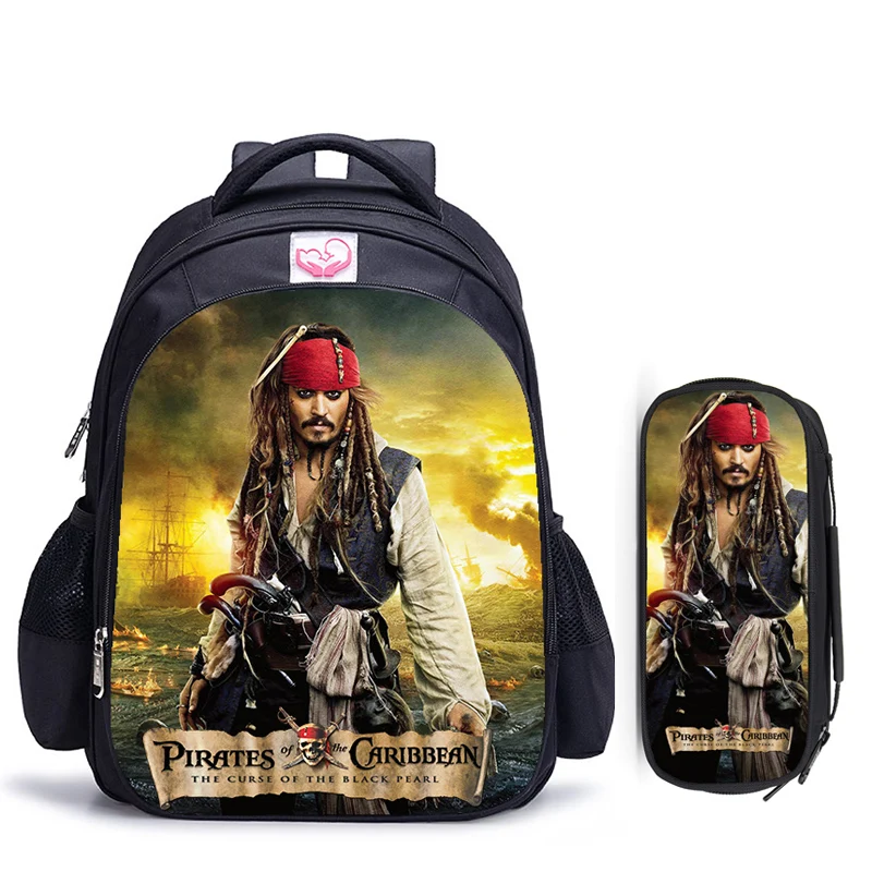 

16 Inch Disney Pirates Of The Caribbean Children School Bags Orthopedic Backpack Kids School Boys Girls Mochila Infantil Bag