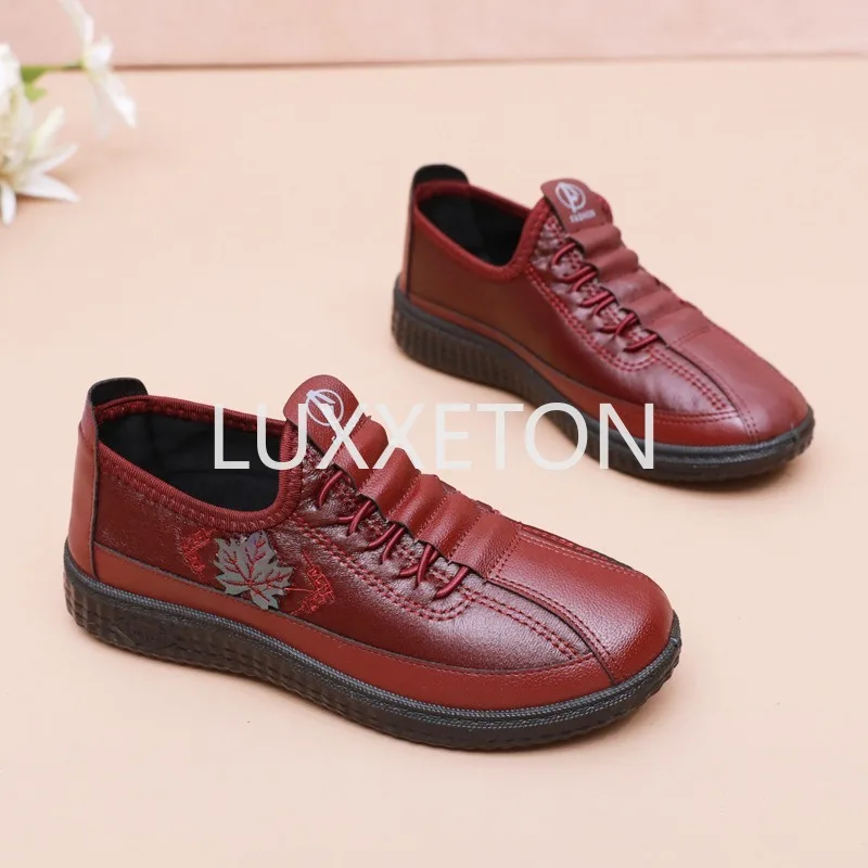 2024 Spring and Autumn New Soft Sole Comfortable, Anti Slip, Waterproof Soft Sole Casual Fashion Flat Sole Single Shoes