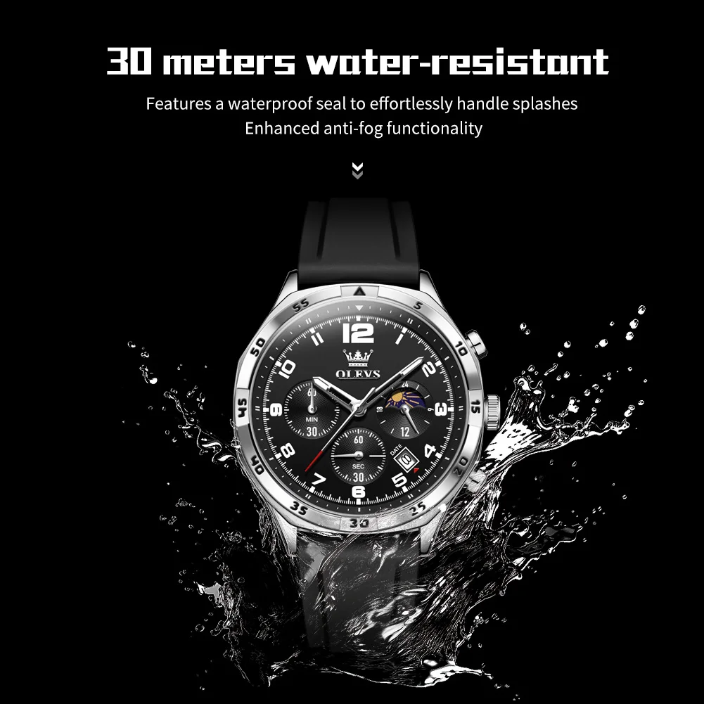 OLEVS 2986 Brand original authentic watches for man luxury New multifunctional chronograph calendar tape quartz men's watch