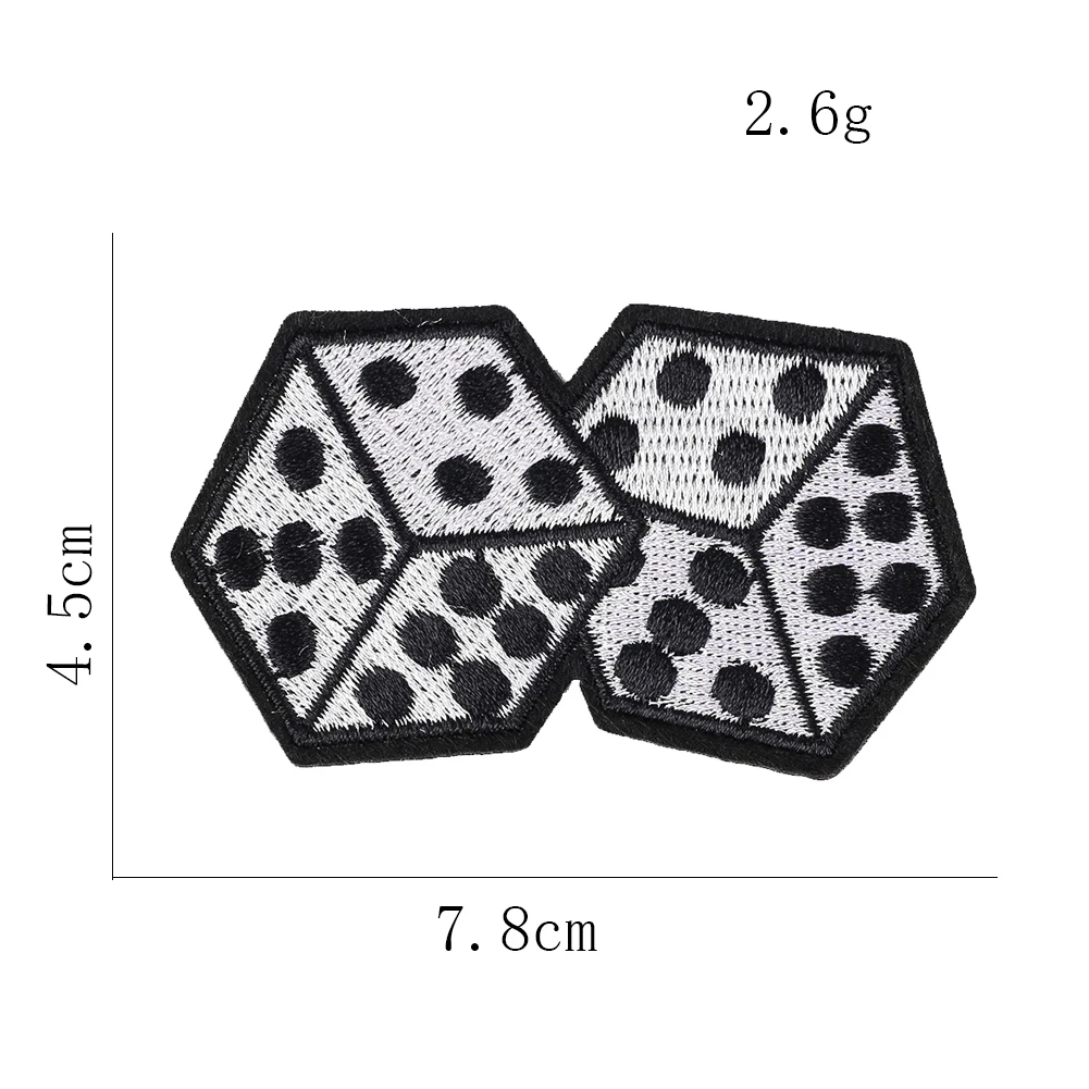 3PCS/SET Dice Set Patch Iron on Transfers for Clothing DIY Embroidery Sticker Clothing Hole Sewing Applique Supplies Accessories