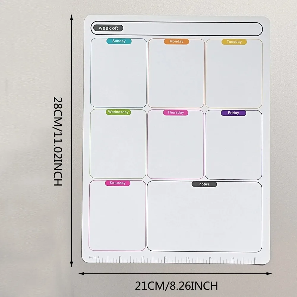 Erasable Weekly Planning Schedule Calendar Soft Magnetic Fridge Sticker Whiteboard Memo Board Refrigerator Magnet Accessory