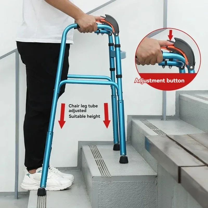 Injury-preventing and fall-resistant crutches, mobility aids for the elderly during rehabilitation, suitable for use on stairs.