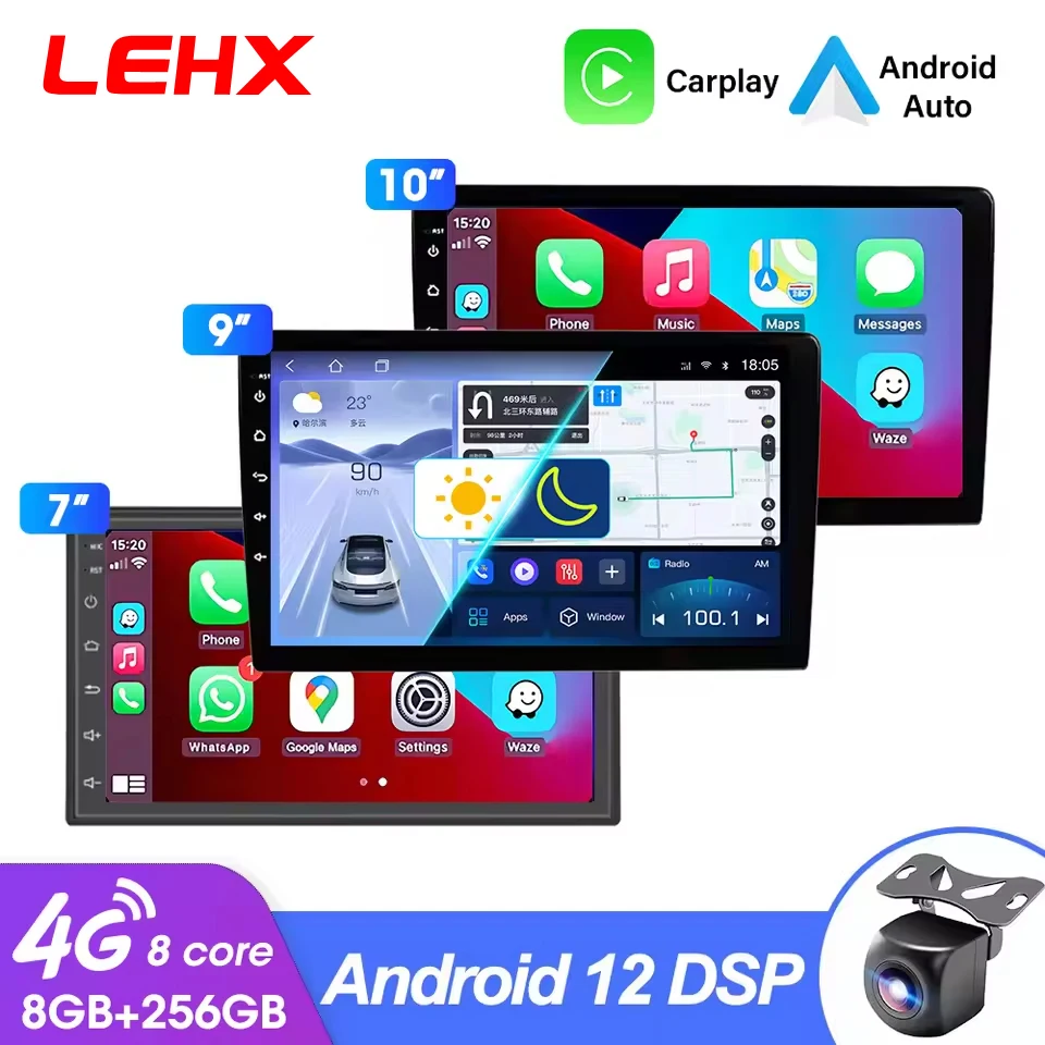 Lehx 7/ 9/10.1 "אנדרואיד 14 אוטומטי נגן מולטימדיה רדיו רכב עבור Vw/toyota/kia/פורד autoradio סטריאו ניווט סטריאו ניווט