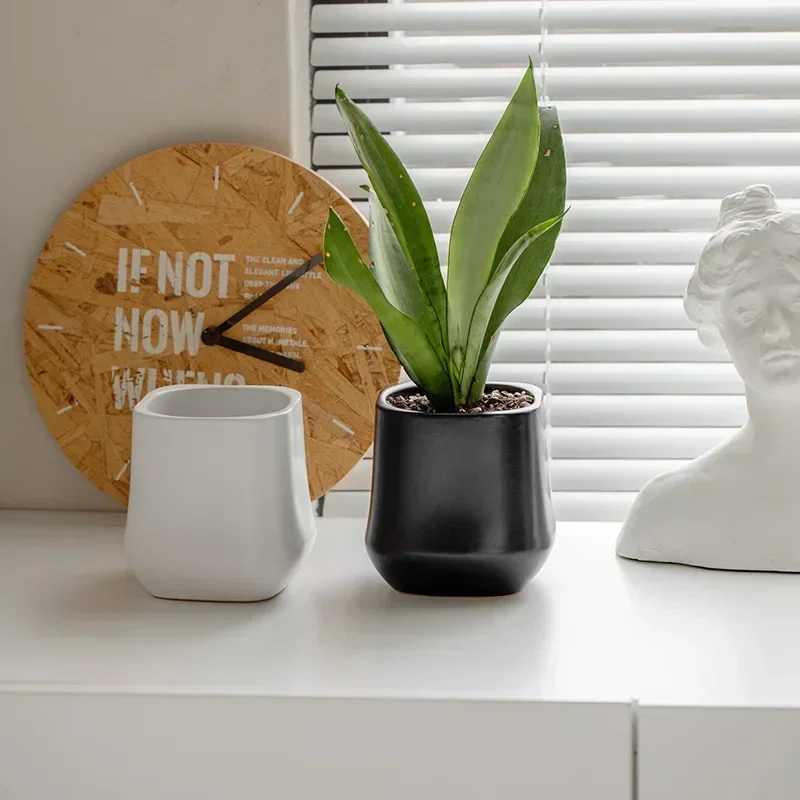 Colorful Electroplated Golden Ceramic Flowerpots Simple Nordic Ceramic Pots Garden Small Flowerpots Decorate The Living Room