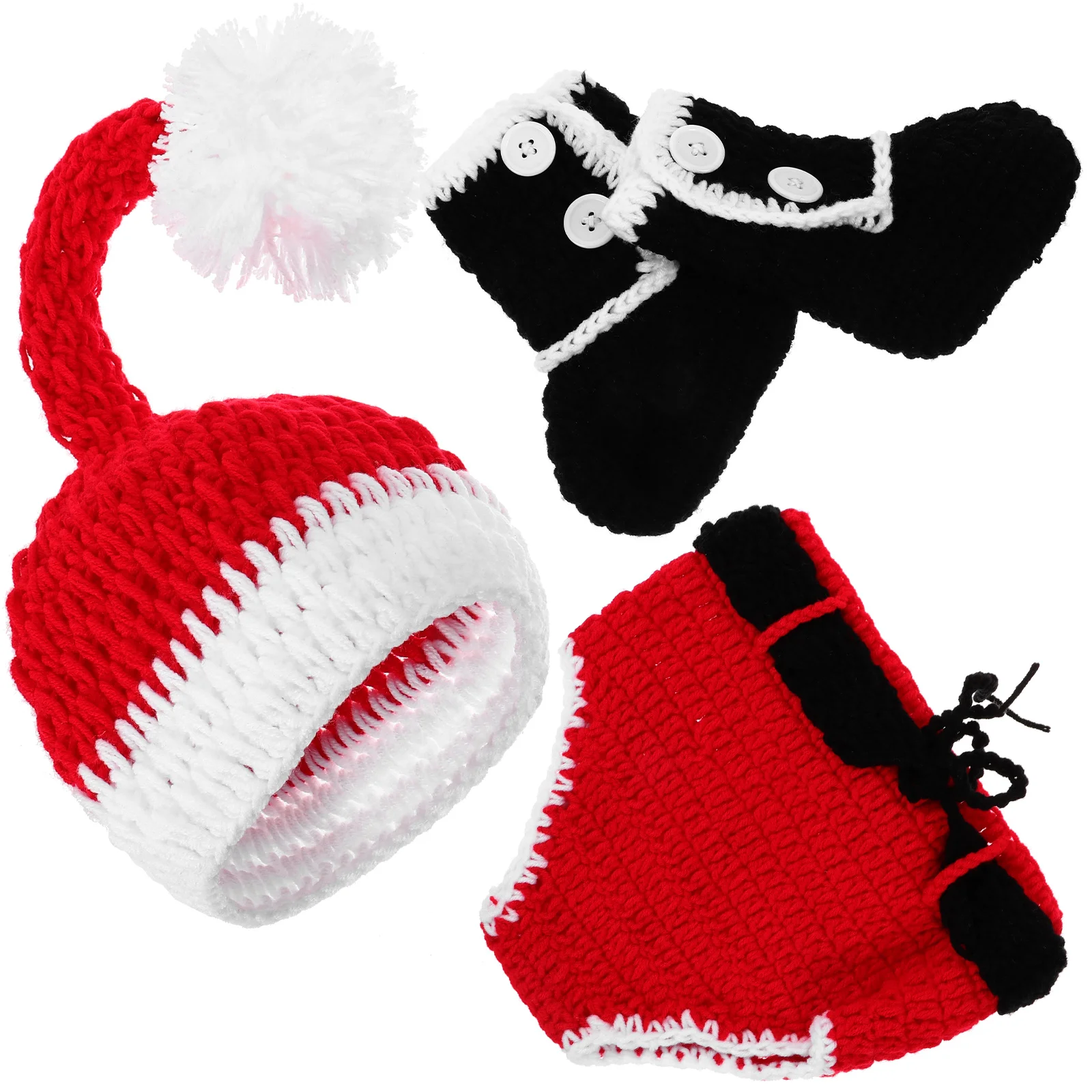 

Christmas Baby Clothes Set Newborn Girl Boy Outfit Photography Props Soft Acrylic Christmas Photoshoot Costumes Gifts